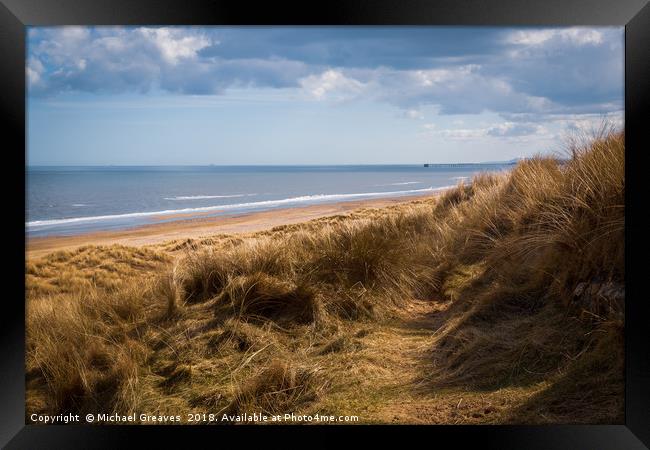 Crimdon Beach Framed Print by Michael Greaves