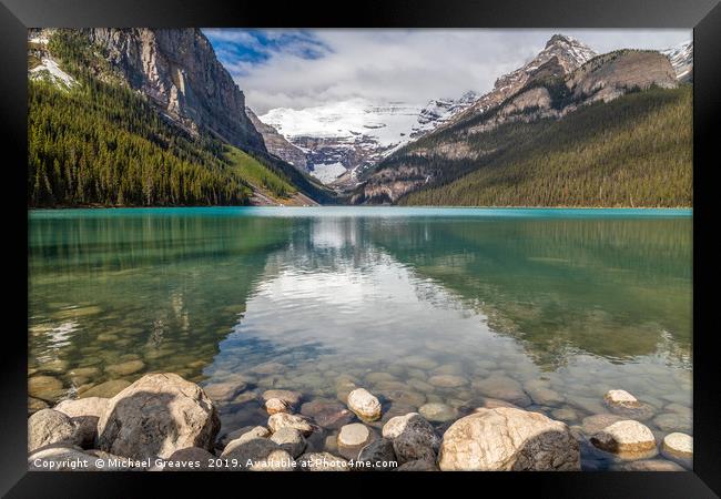Lake Louise Framed Print by Michael Greaves
