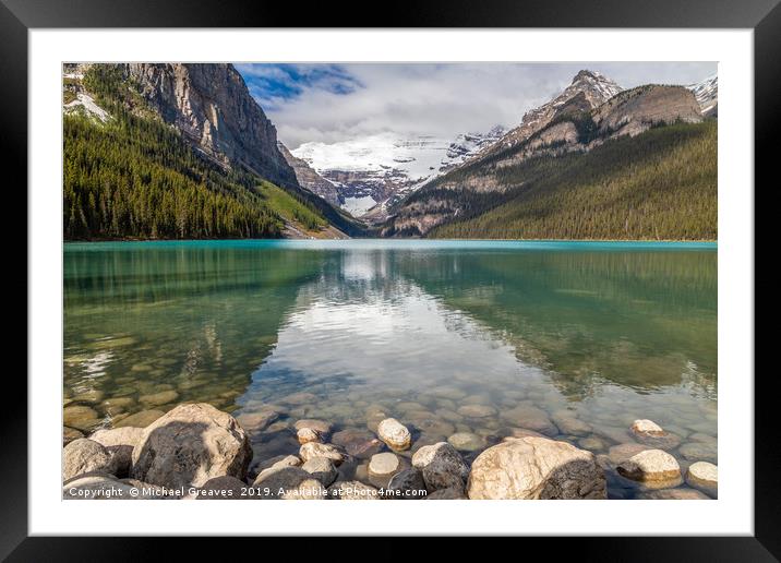 Lake Louise Framed Mounted Print by Michael Greaves