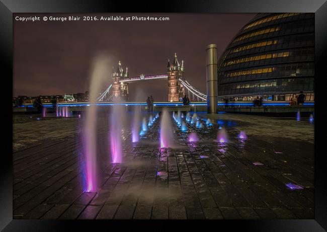 Tower bridge At night Framed Print by George Blair