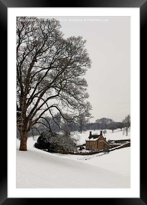 The Cottage in winter Framed Mounted Print by Omran Husain