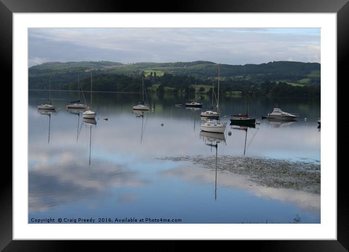 Refelctions on Windemere Framed Mounted Print by Craig Preedy