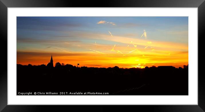 Silhouette Sunrise Framed Mounted Print by Chris Williams