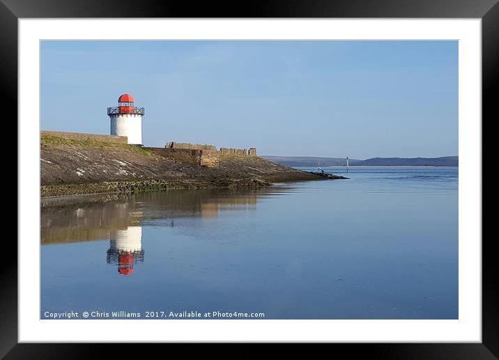 Reflected Lighthouse Framed Mounted Print by Chris Williams