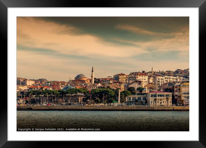 View to asian coast of Istanbul. Turkey. Framed Mounted Print by Sergey Fedoskin