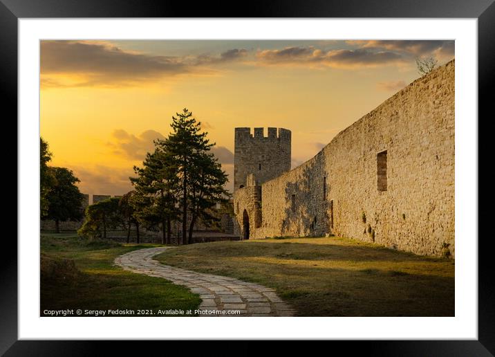 Fortress Kalemegdan on a sunset time. Belgrade, Serbia Framed Mounted Print by Sergey Fedoskin