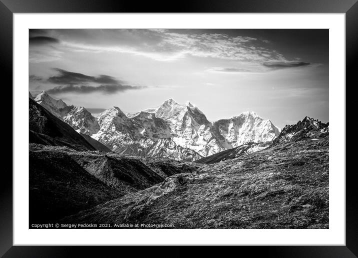 Evening view Himalaya mountains with beautiful sky. Sagarmatha n Framed Mounted Print by Sergey Fedoskin