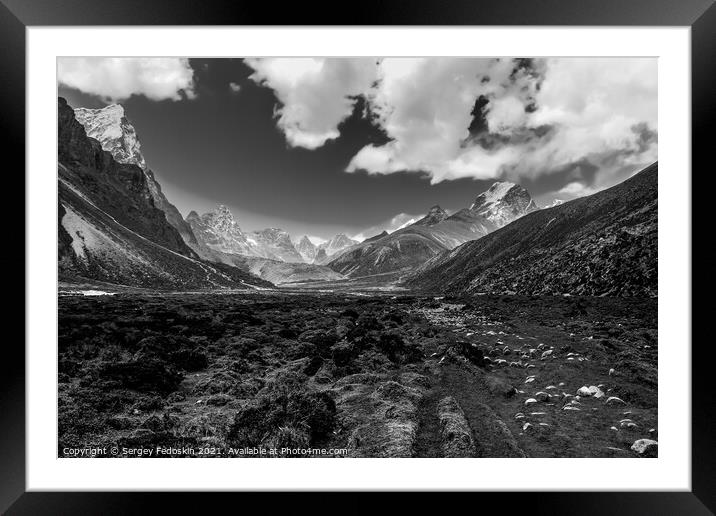 Valley in Sagarmatha Framed Mounted Print by Sergey Fedoskin
