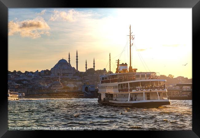 Ferryboat in Istanbul. Framed Print by Sergey Fedoskin