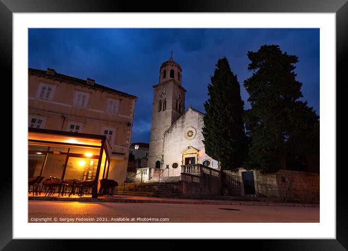 The parish church of St. Nicholas, Cavtat, Dubrovn Framed Mounted Print by Sergey Fedoskin
