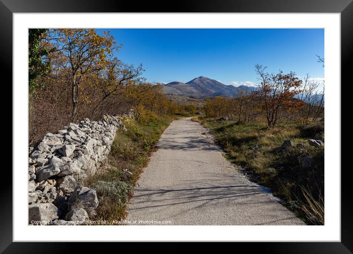 Countryside road in Croatian mountains. Balkans. Framed Mounted Print by Sergey Fedoskin