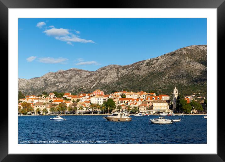 Blue sky over Cavtat. Well known tourist destination near Dubrovnik. Framed Mounted Print by Sergey Fedoskin