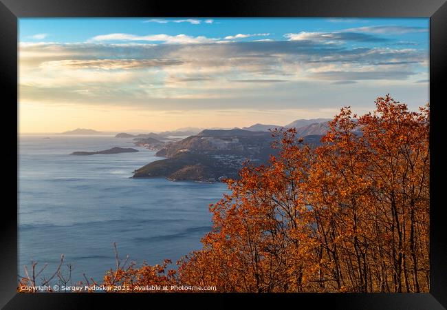 Beautiful winter Mediterranean landscape. View of Adriatic coast. Croatia. Framed Print by Sergey Fedoskin