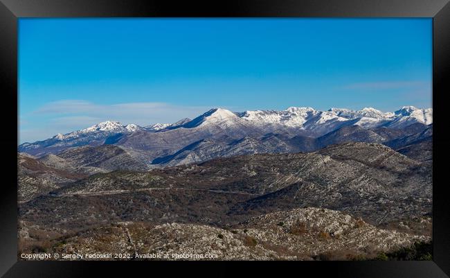 Sunny winter day in mountains. Balkanian mountains. Croatia. Framed Print by Sergey Fedoskin