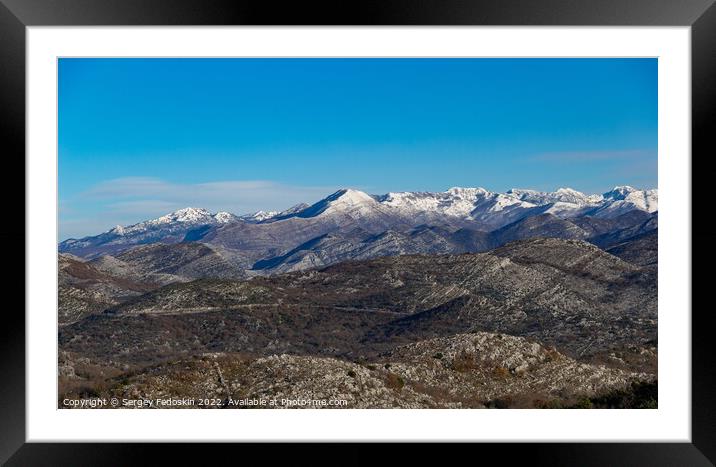 Sunny winter day in mountains. Balkanian mountains. Croatia. Framed Mounted Print by Sergey Fedoskin