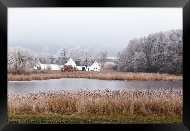 Winter landscape with old house Framed Print by Sergey Fedoskin