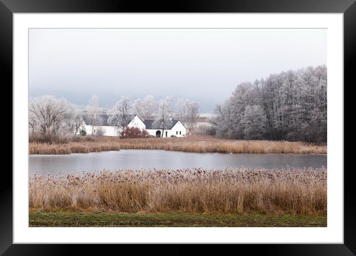 Winter landscape with old house Framed Mounted Print by Sergey Fedoskin