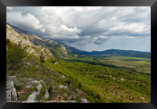 Mountains valley in Konavle region near Dubrovnik. Framed Print by Sergey Fedoskin