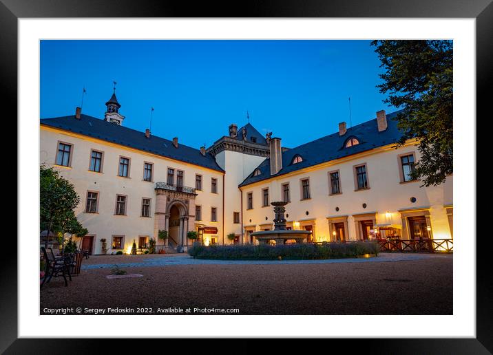 Courtyard in Neo-Renaissance castle Zbiroh, Czech Republic. Framed Mounted Print by Sergey Fedoskin