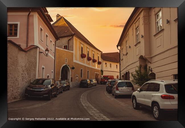 Street in Weissenkirchen in der Wachau - in Danube valley. Wachau. Lower Austria Framed Print by Sergey Fedoskin