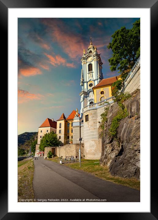 Abbey Durnstein in Wachau valley. Durnstein, Lower Austria. Framed Mounted Print by Sergey Fedoskin