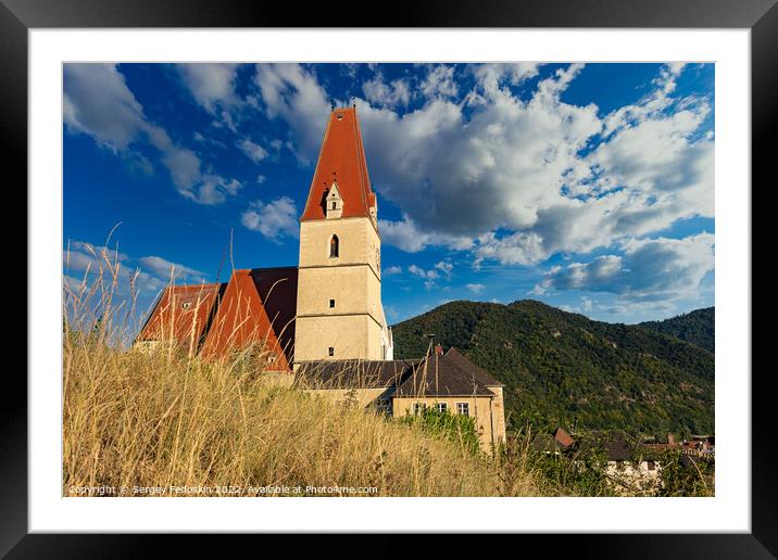 Church in Weissenkirchen in der Wachau - in Danube Framed Mounted Print by Sergey Fedoskin