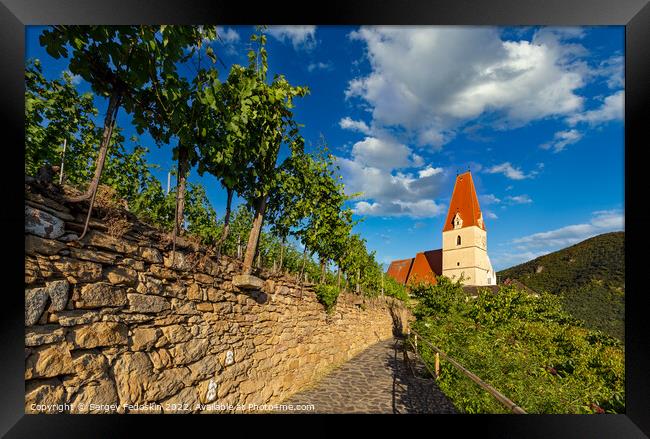 Church in Weissenkirchen in der Wachau - little town in Danube valley. Wachau. Lower Austria Framed Print by Sergey Fedoskin