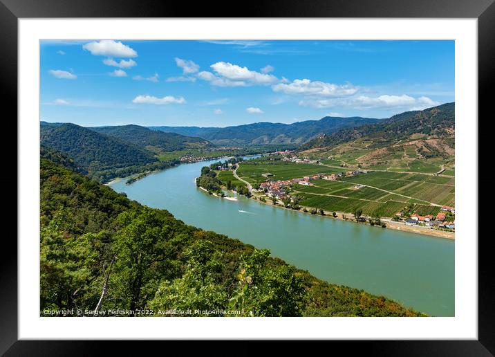 View of the Danube in the Wachau. Lower Austria. Framed Mounted Print by Sergey Fedoskin