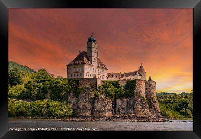 Palace Schonbuhel on the Danube river. Austria. Framed Print by Sergey Fedoskin