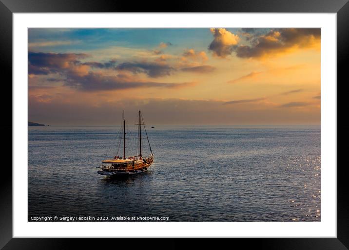 Yacht in Sea of Marmara Framed Mounted Print by Sergey Fedoskin