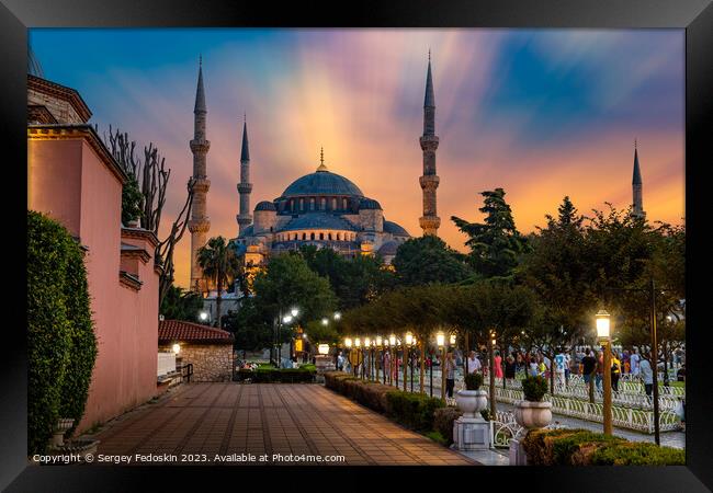 Sultan Ahmet Park and Blue Mosque, Istanbul, Turkey. Framed Print by Sergey Fedoskin