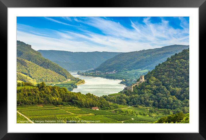 Wachau valley with Danube river. Austria. Framed Mounted Print by Sergey Fedoskin
