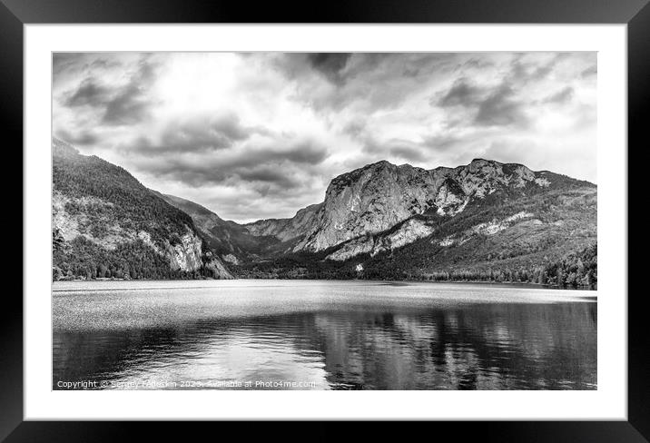 Lake and mountains. Framed Mounted Print by Sergey Fedoskin