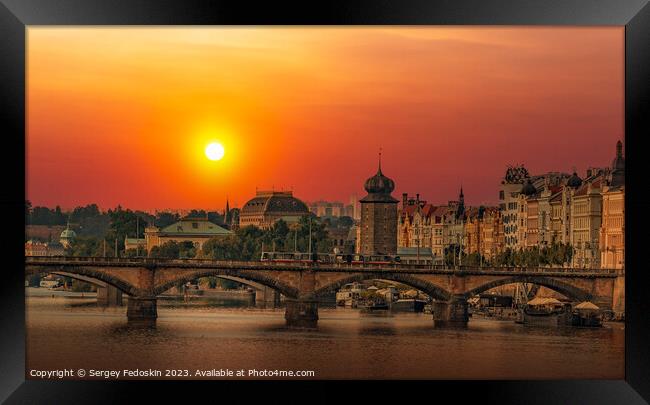 Sunset over Prague. Czechia Framed Print by Sergey Fedoskin