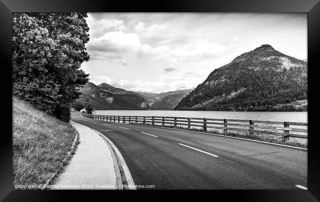 Road in Austrian Alps. Framed Print by Sergey Fedoskin