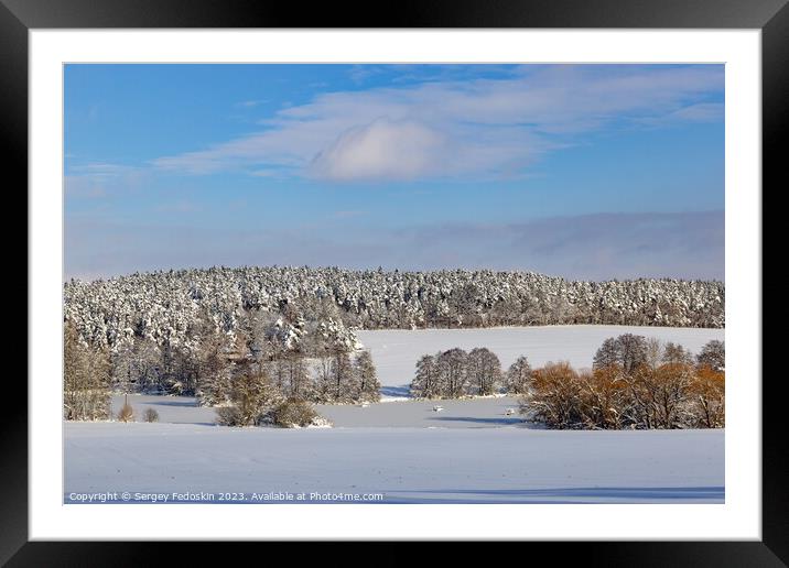 Countryside after heavy snowfall in central Europe Framed Mounted Print by Sergey Fedoskin