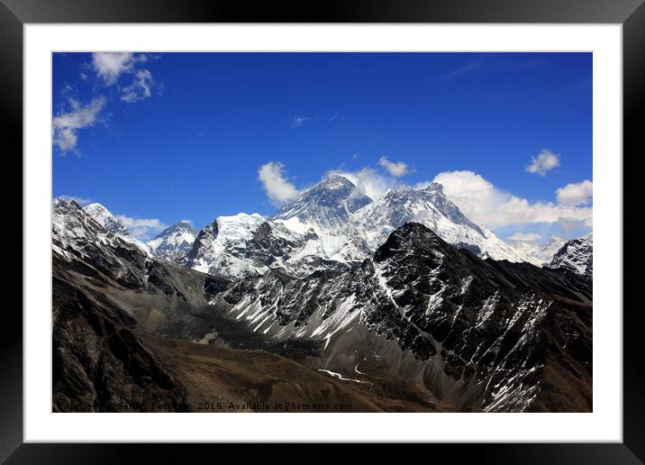 Mount Everest. Mountains in Sagarmatha National Pa Framed Mounted Print by Sergey Fedoskin