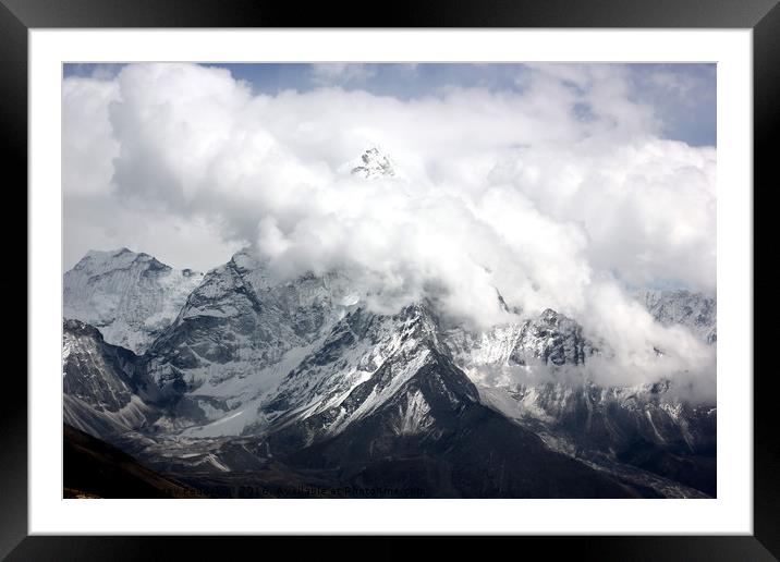 Mountains in Sagarmatha National Park in the Nepal Framed Mounted Print by Sergey Fedoskin