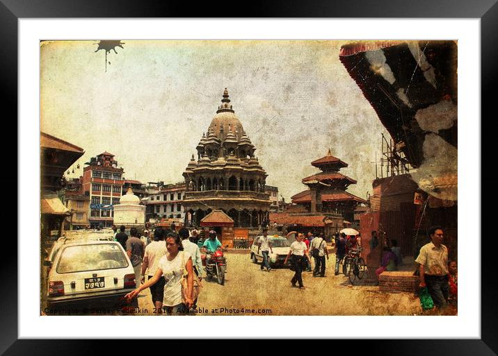 Street in Kathmandu, Nepal. Framed Mounted Print by Sergey Fedoskin