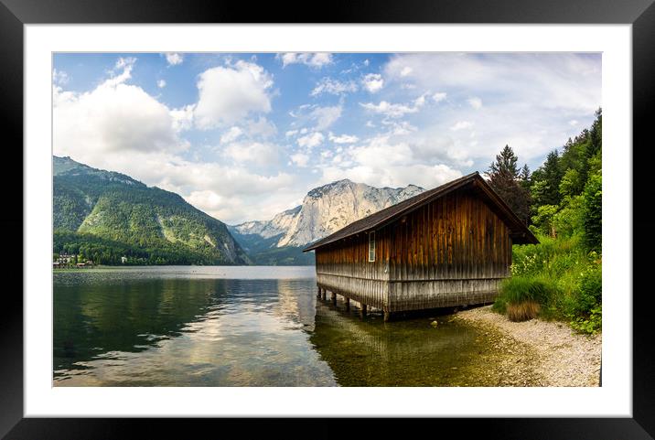 Summer day on Altausseer lake.  Framed Mounted Print by Sergey Fedoskin