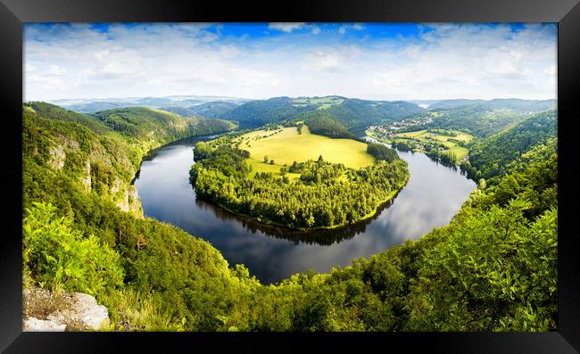 View of Vltava river from Solenice viewpoint. Framed Print by Sergey Fedoskin