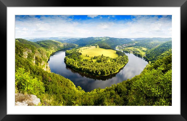 View of Vltava river from Solenice viewpoint. Framed Mounted Print by Sergey Fedoskin