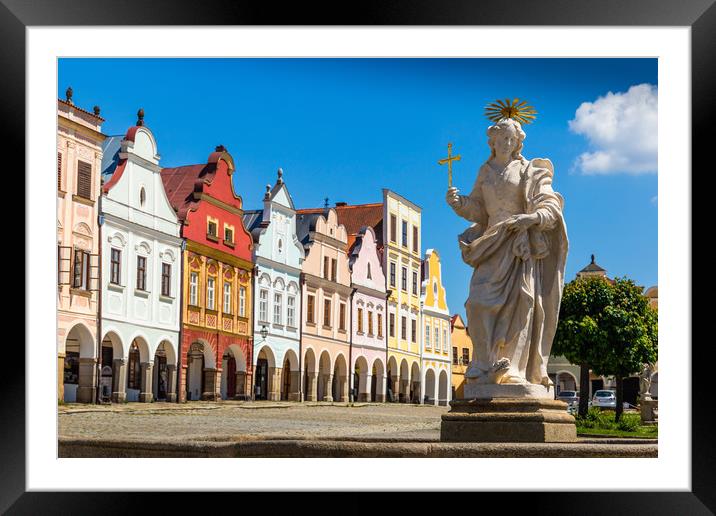 Main square of Telc city, a UNESCO World Heritage  Framed Mounted Print by Sergey Fedoskin