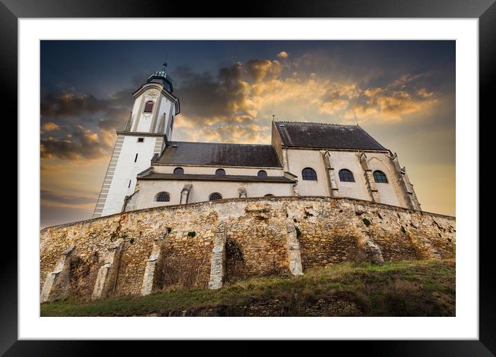 Old church in village of Emmersdorf at the beginni Framed Mounted Print by Sergey Fedoskin