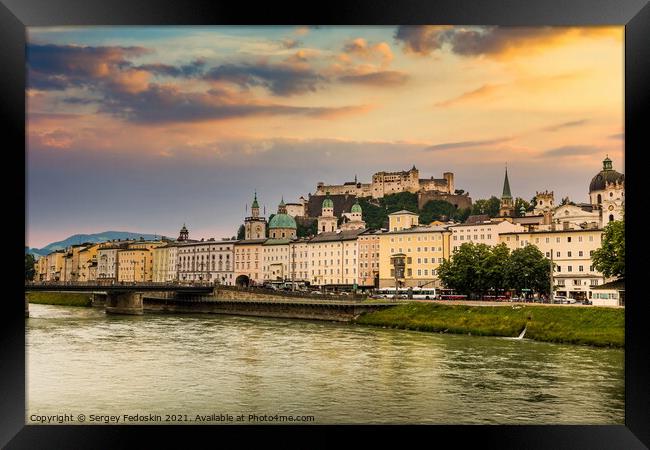 Salzburg town. Salzach river. Austria. Framed Print by Sergey Fedoskin
