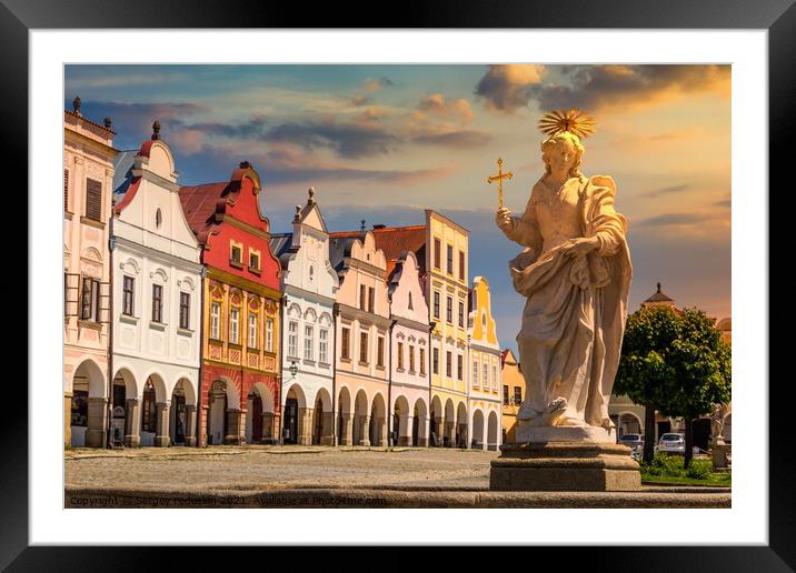 Main square of Telc city. Framed Mounted Print by Sergey Fedoskin