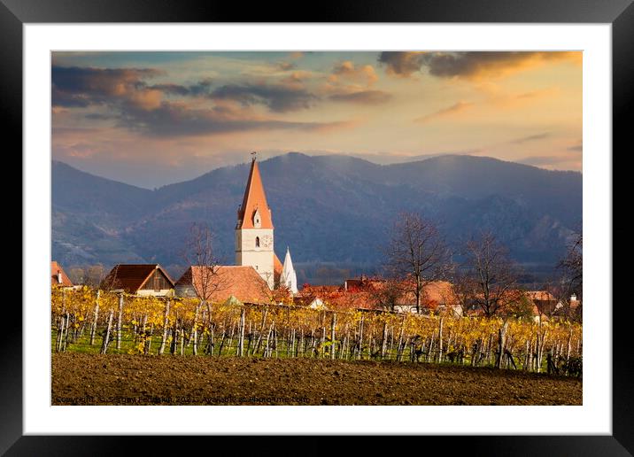 Church in Weissenkirchen. Wachau valley. Framed Mounted Print by Sergey Fedoskin