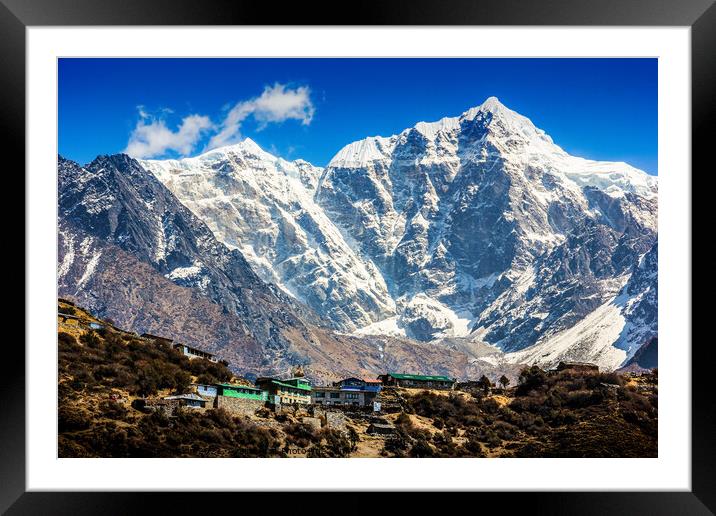 Village in mountains. Framed Mounted Print by Sergey Fedoskin