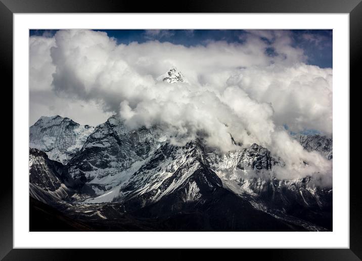 Mountains and clouds. Framed Mounted Print by Sergey Fedoskin