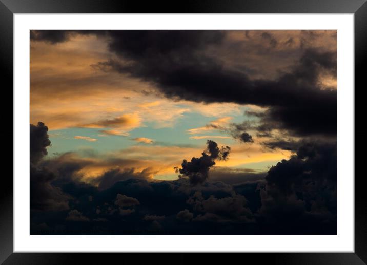 Dramatic sunset sky. Framed Mounted Print by Sergey Fedoskin